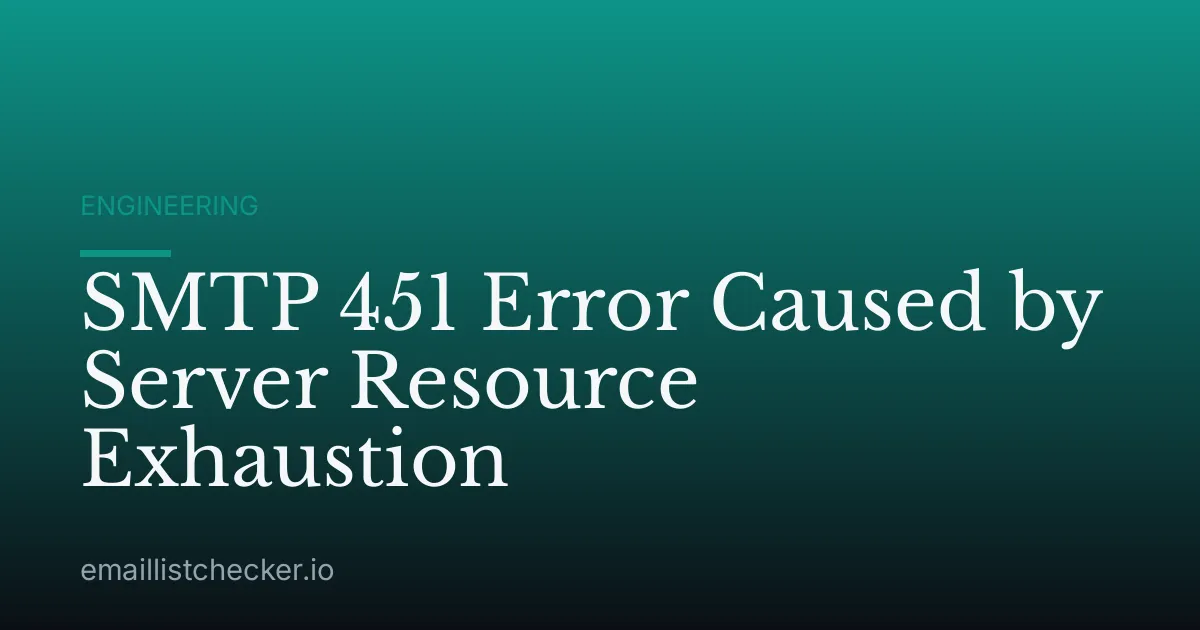 SMTP 451 Error Caused by Server Resource Exhaustion