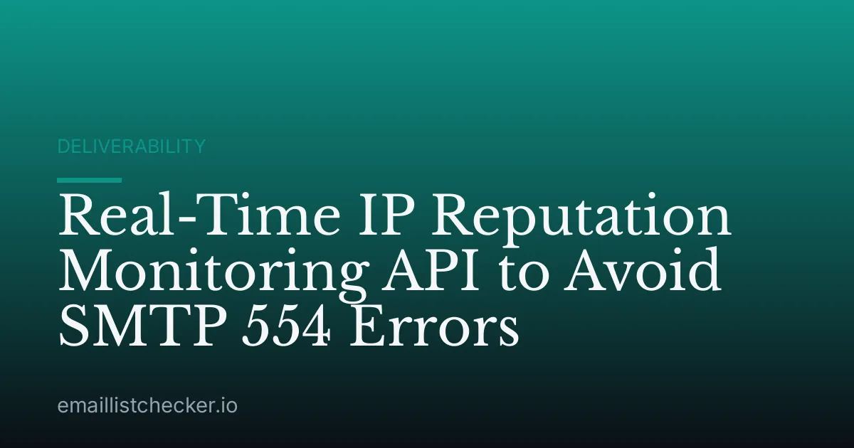 Real-Time IP Reputation Monitoring API to Avoid SMTP 554 Errors