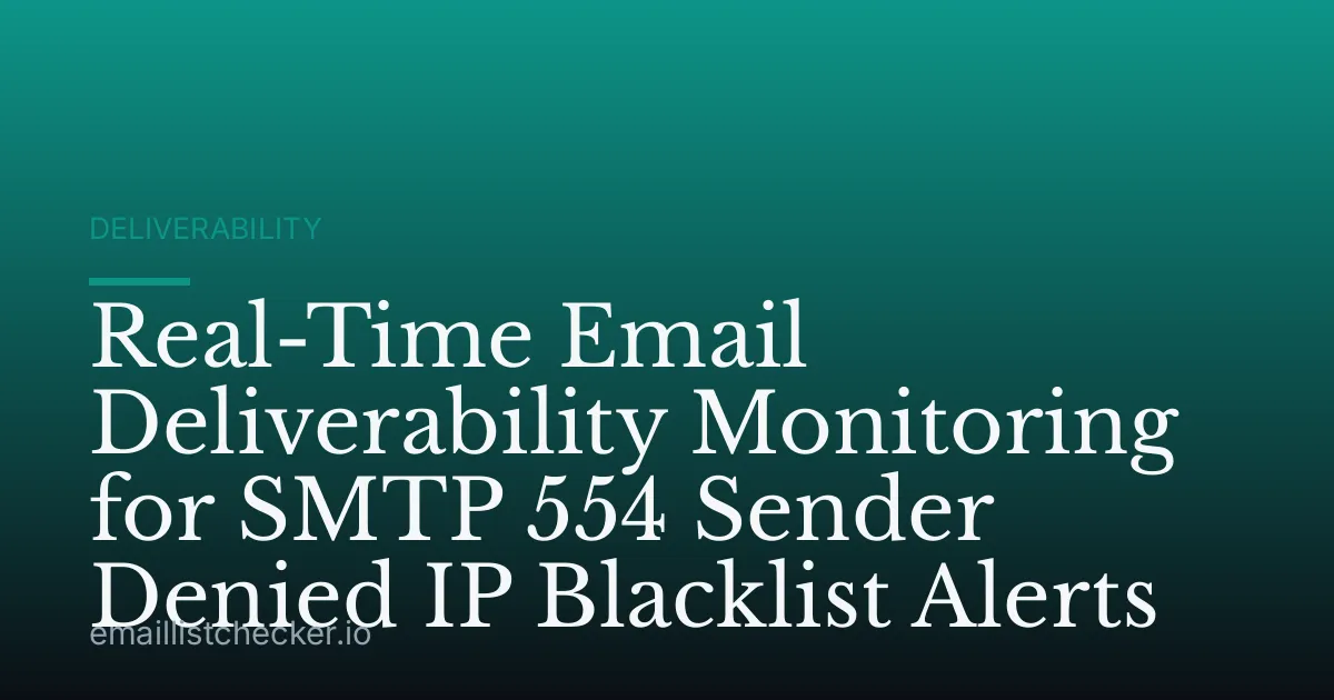 Real-Time Email Deliverability Monitoring for SMTP 554 Sender Denied IP Blacklist Alerts