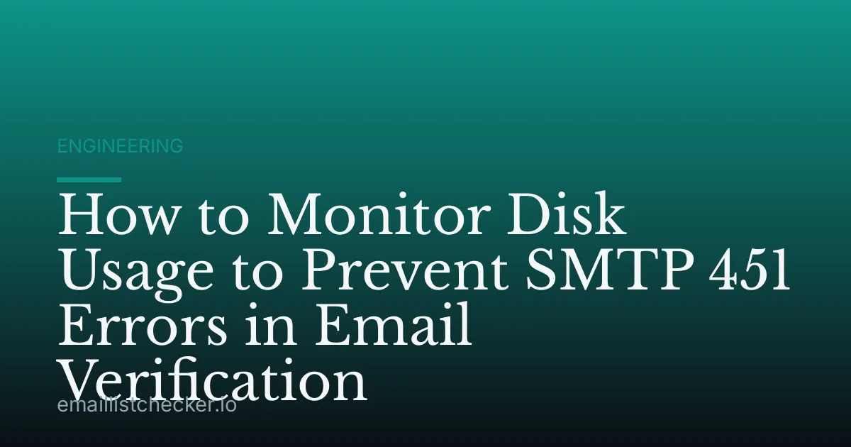 How to Monitor Disk Usage to Prevent SMTP 451 Errors in Email Verification