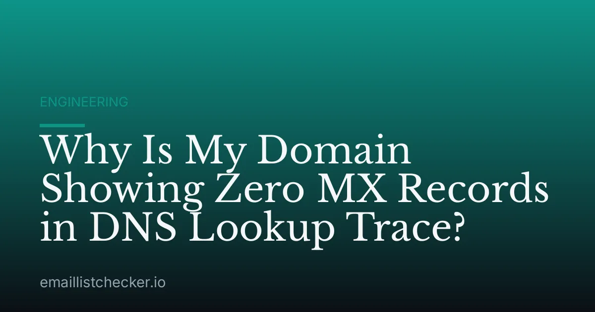Why Is My Domain Showing Zero MX Records in DNS Lookup Trace?