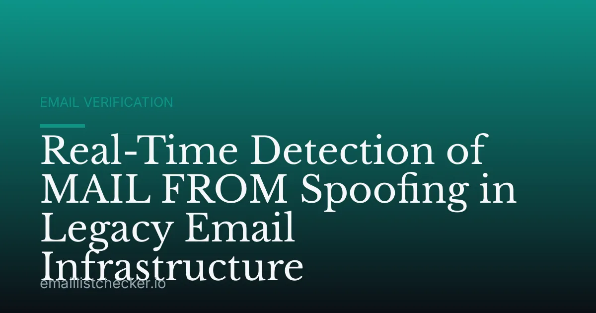 Real-Time Detection of MAIL FROM Spoofing in Legacy Email Infrastructure