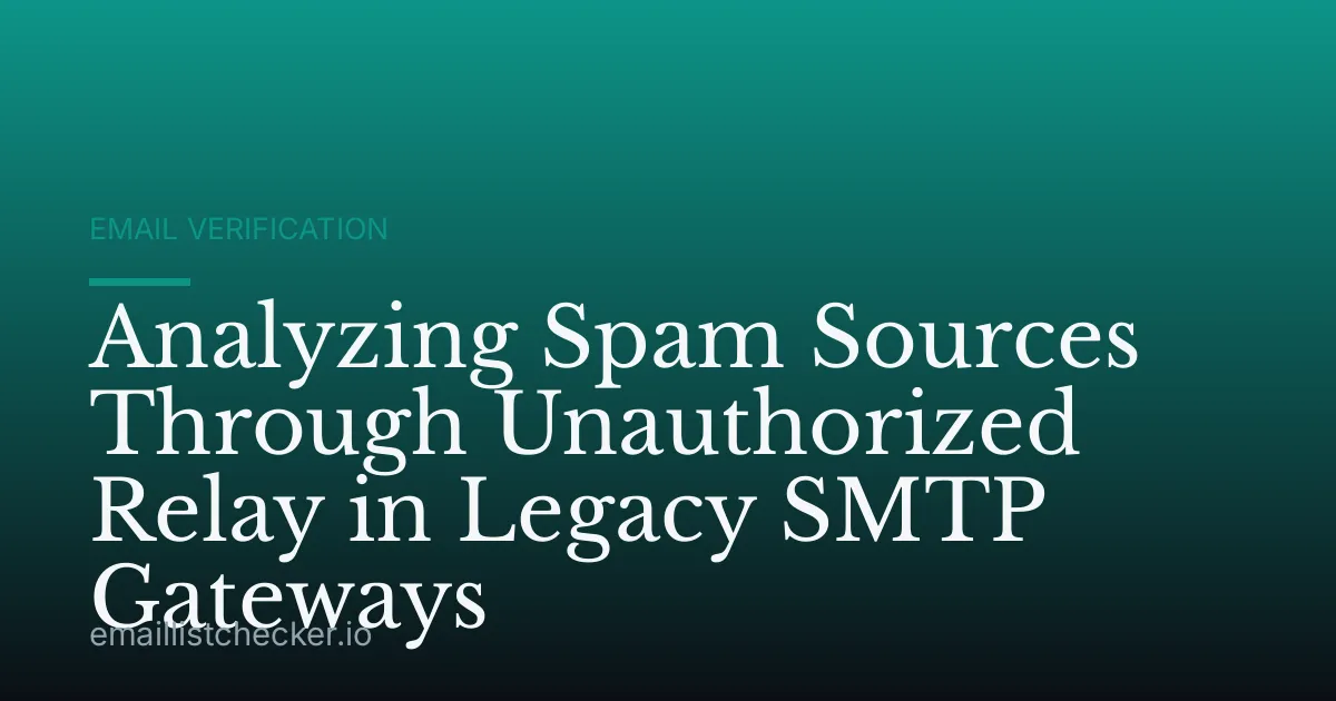 Analyzing Spam Sources Through Unauthorized Relay in Legacy SMTP Gateways