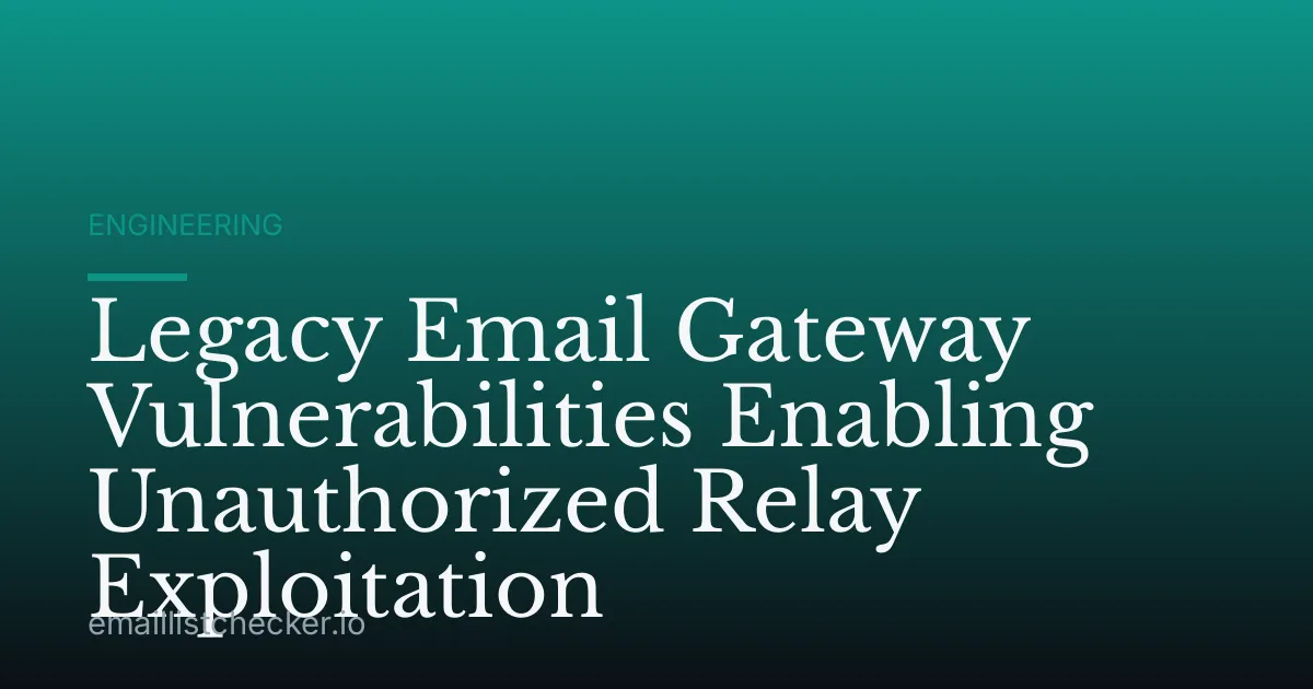 Legacy Email Gateway Vulnerabilities Enabling Unauthorized Relay Exploitation