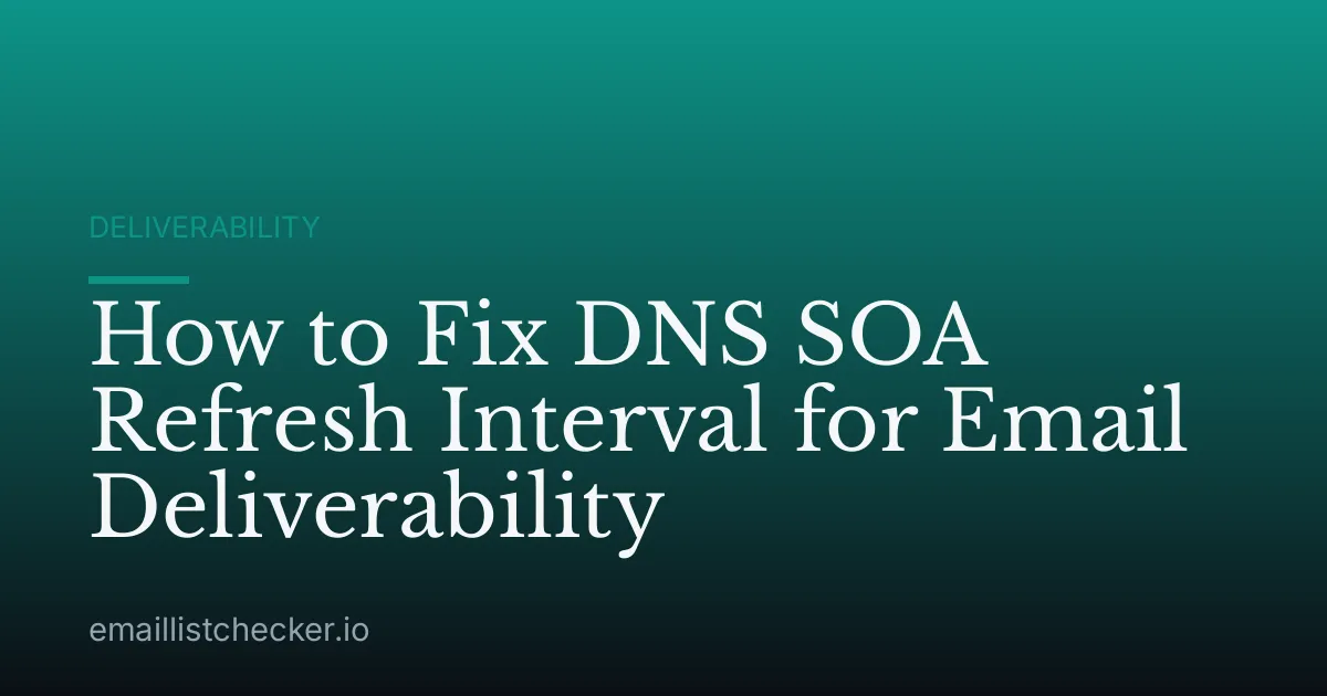How to Fix DNS SOA Refresh Interval for Email Deliverability