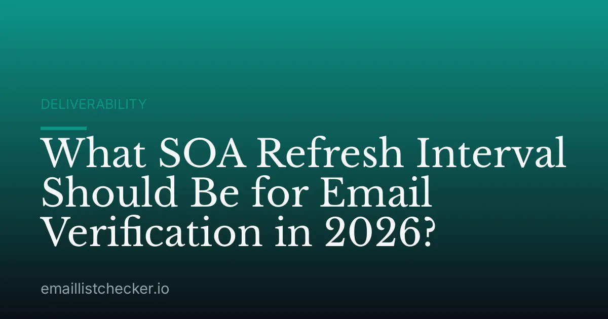 What SOA Refresh Interval Should Be for Email Verification in 2026?