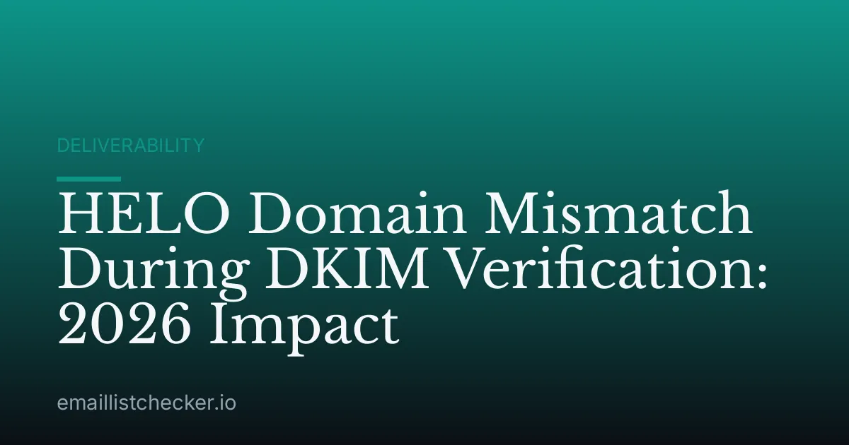 HELO Domain Mismatch During DKIM Verification: 2026 Impact