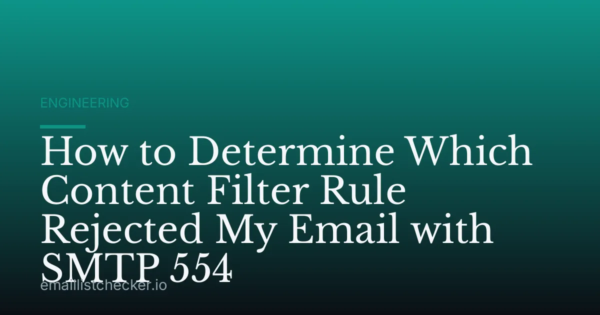 How to Determine Which Content Filter Rule Rejected My Email with SMTP 554
