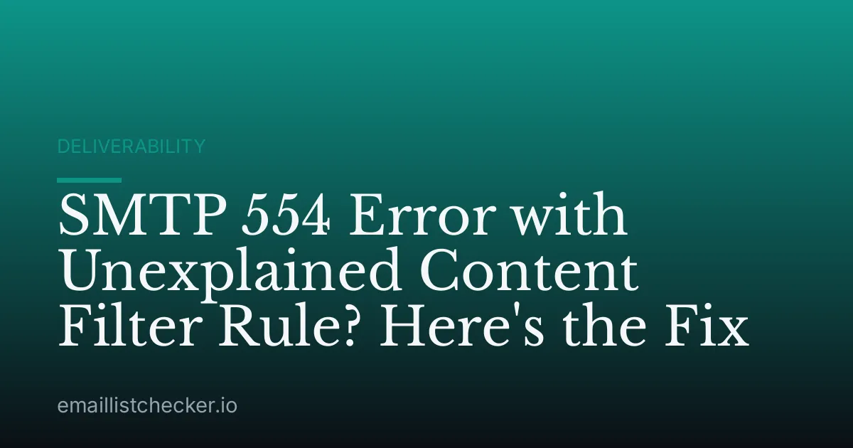 SMTP 554 Error with Unexplained Content Filter Rule? Here's the Fix
