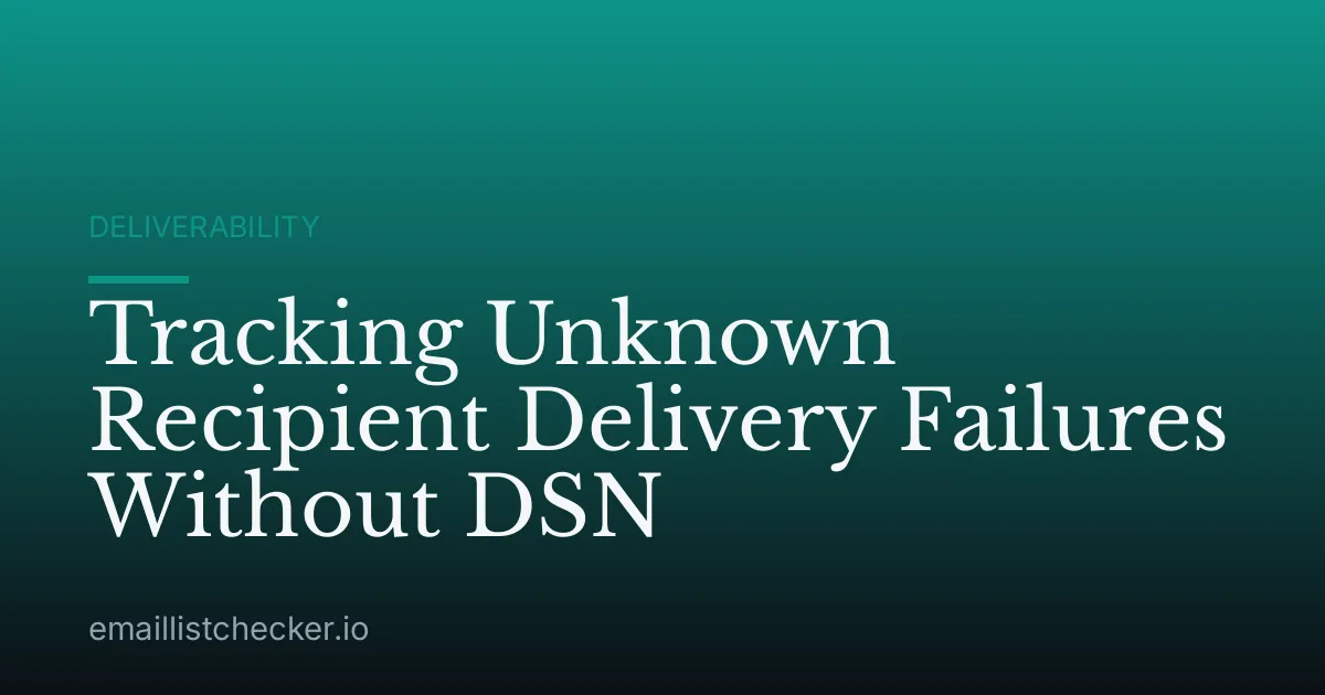 Tracking Unknown Recipient Delivery Failures Without DSN