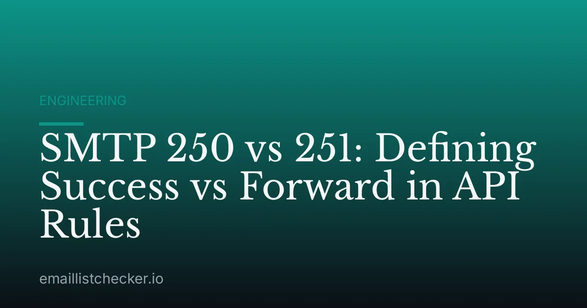 SMTP 250 vs 251: Defining Success vs Forward in API Rules