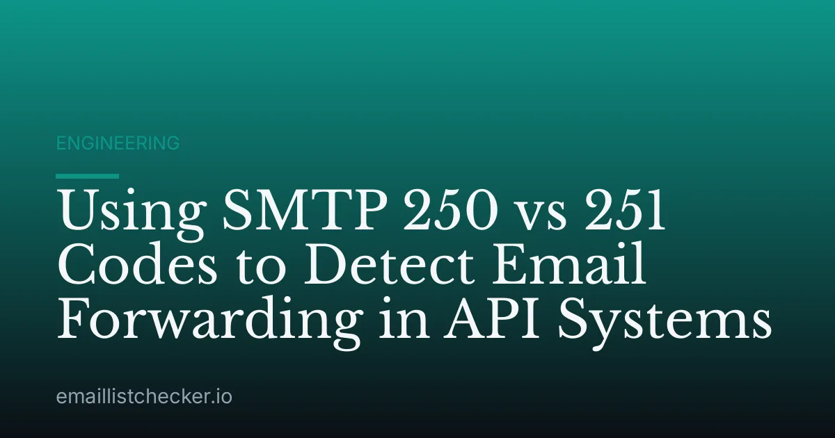 Using SMTP 250 vs 251 Codes to Detect Email Forwarding in API Systems