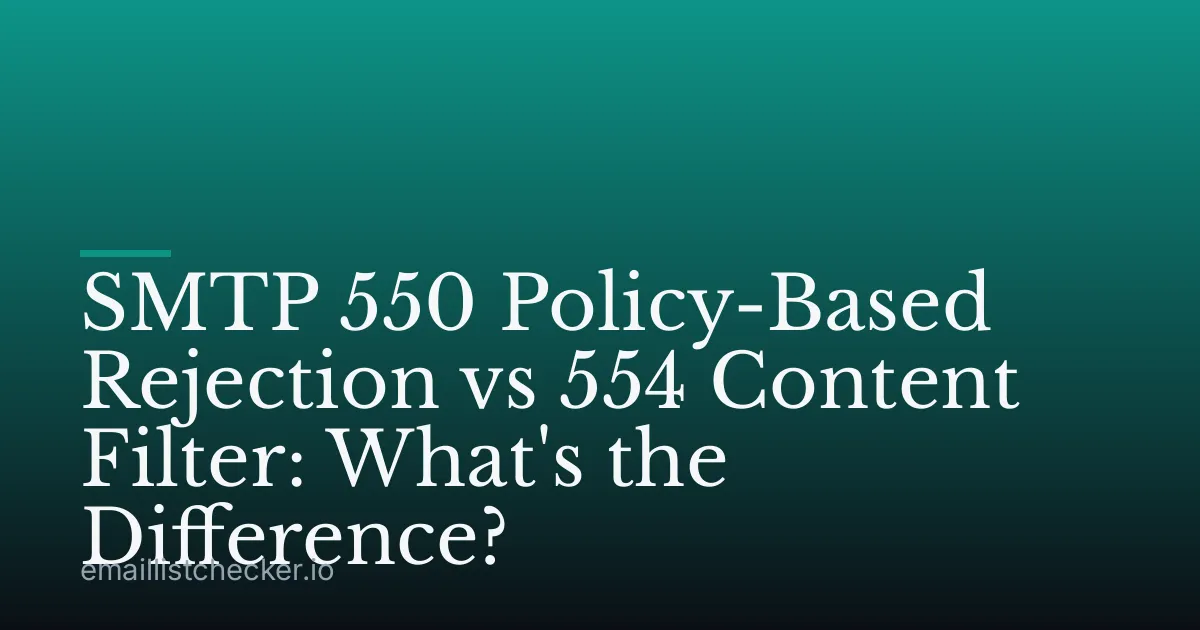 SMTP 550 Policy-Based Rejection vs 554 Content Filter: What's the Difference?