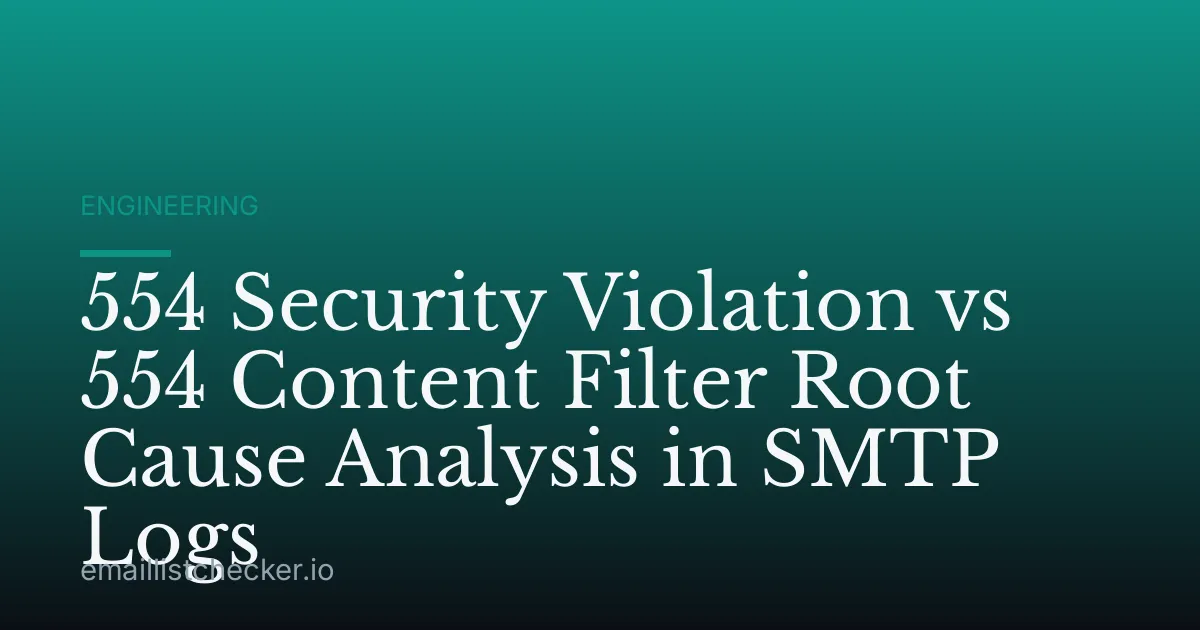 554 Security Violation vs 554 Content Filter Root Cause Analysis in SMTP Logs