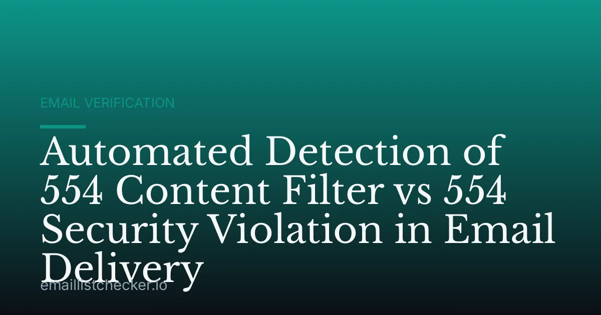 Automated Detection of 554 Content Filter vs 554 Security Violation in Email Delivery