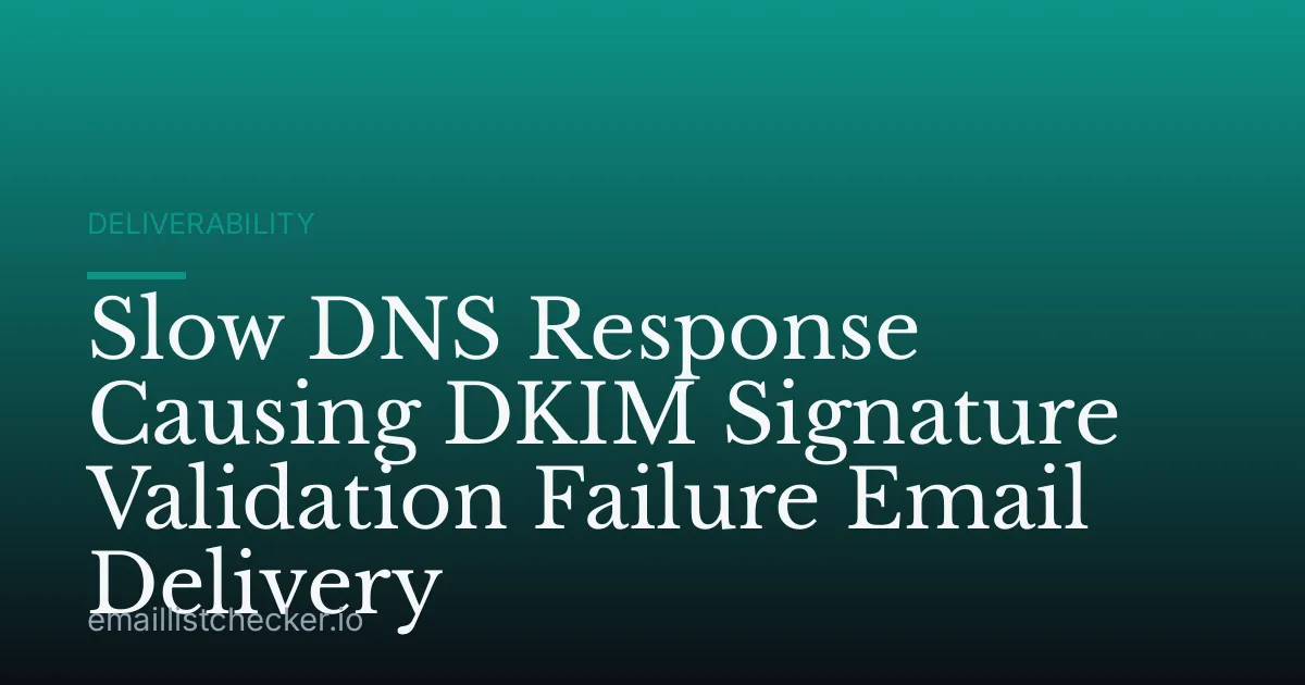 Slow DNS Response Causing DKIM Signature Validation Failure Email Delivery
