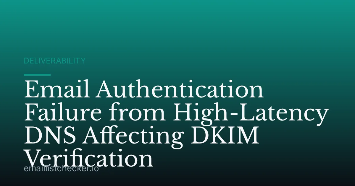 Email Authentication Failure from High-Latency DNS Affecting DKIM Verification