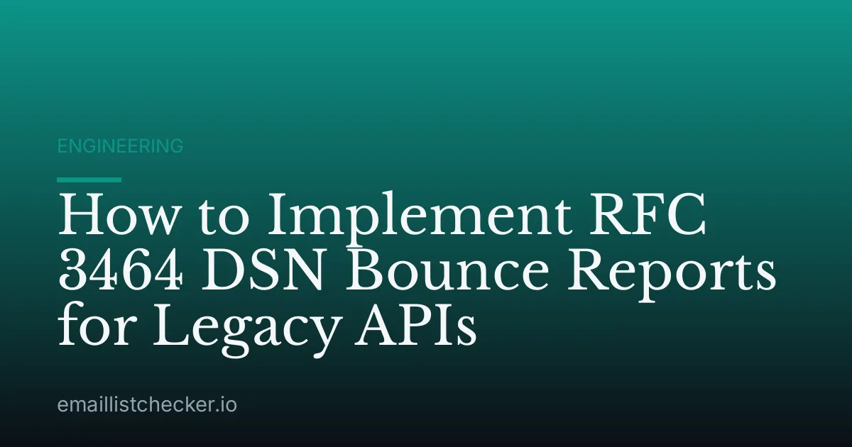 How to Implement RFC 3464 DSN Bounce Reports for Legacy APIs