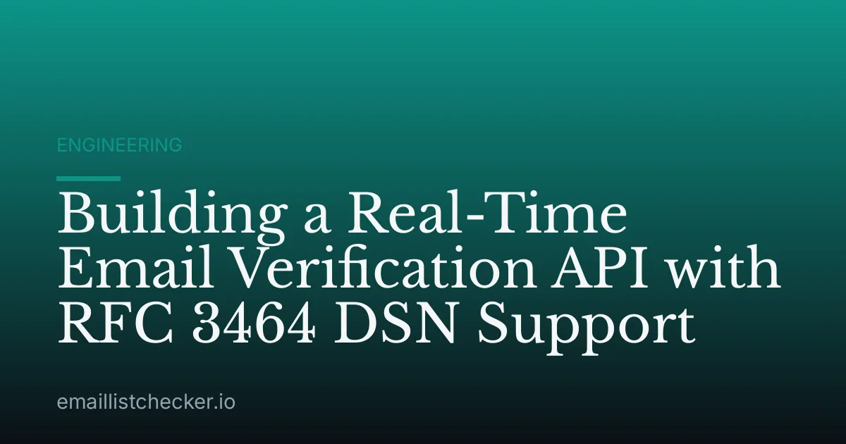 Building a Real-Time Email Verification API with RFC 3464 DSN Support