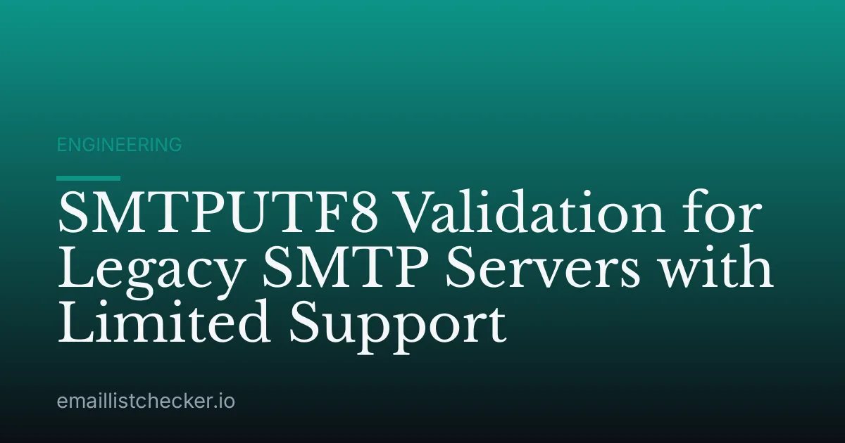 SMTPUTF8 Validation for Legacy SMTP Servers with Limited Support