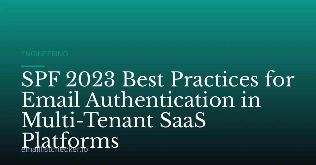 SPF 2023 Best Practices for Email Authentication in Multi-Tenant SaaS Platforms