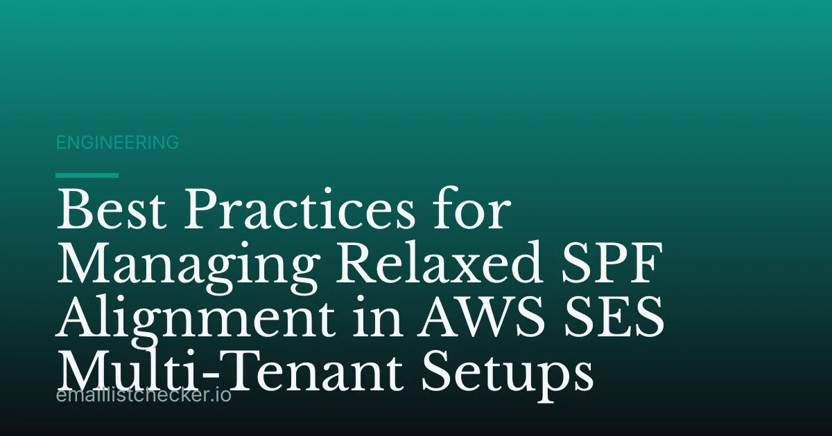 Best Practices for Managing Relaxed SPF Alignment in AWS SES Multi-Tenant Setups