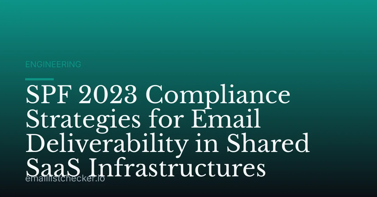 SPF 2023 Compliance Strategies for Email Deliverability in Shared SaaS Infrastructures