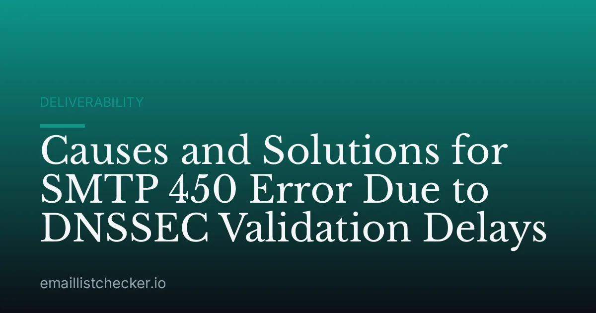 Causes and Solutions for SMTP 450 Error Due to DNSSEC Validation Delays
