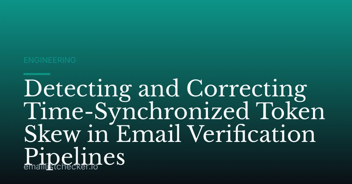 Detecting and Correcting Time-Synchronized Token Skew in Email Verification Pipelines