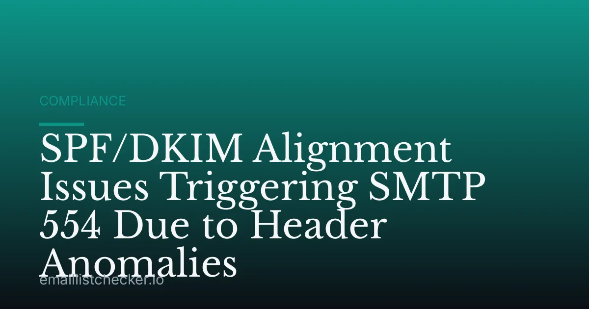 SPF/DKIM Alignment Issues Triggering SMTP 554 Due to Header Anomalies