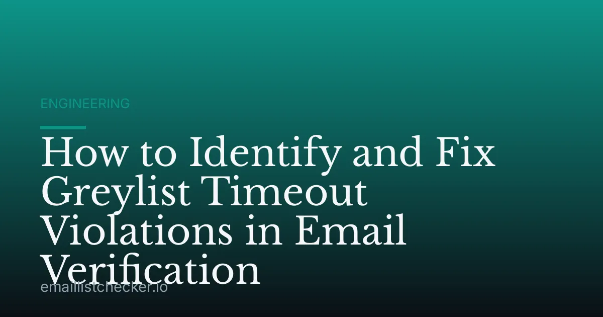 How to Identify and Fix Greylist Timeout Violations in Email Verification
