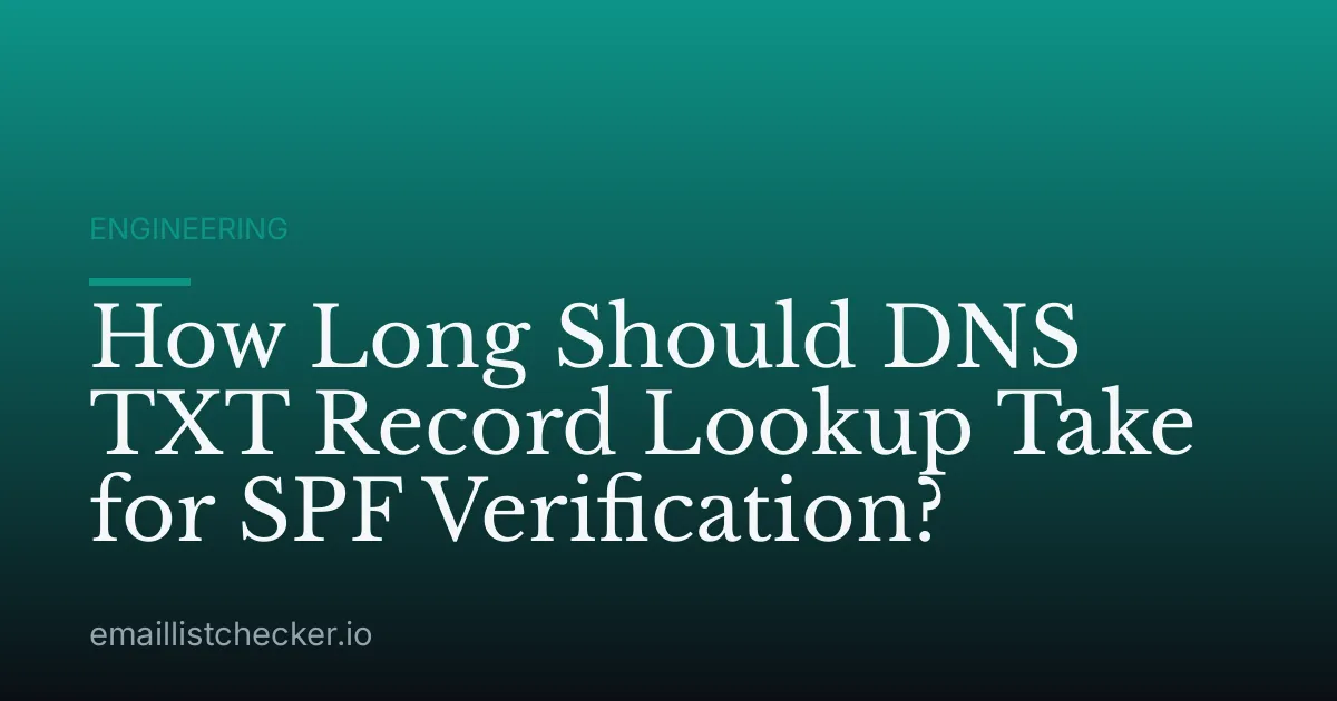 How Long Should DNS TXT Record Lookup Take for SPF Verification?