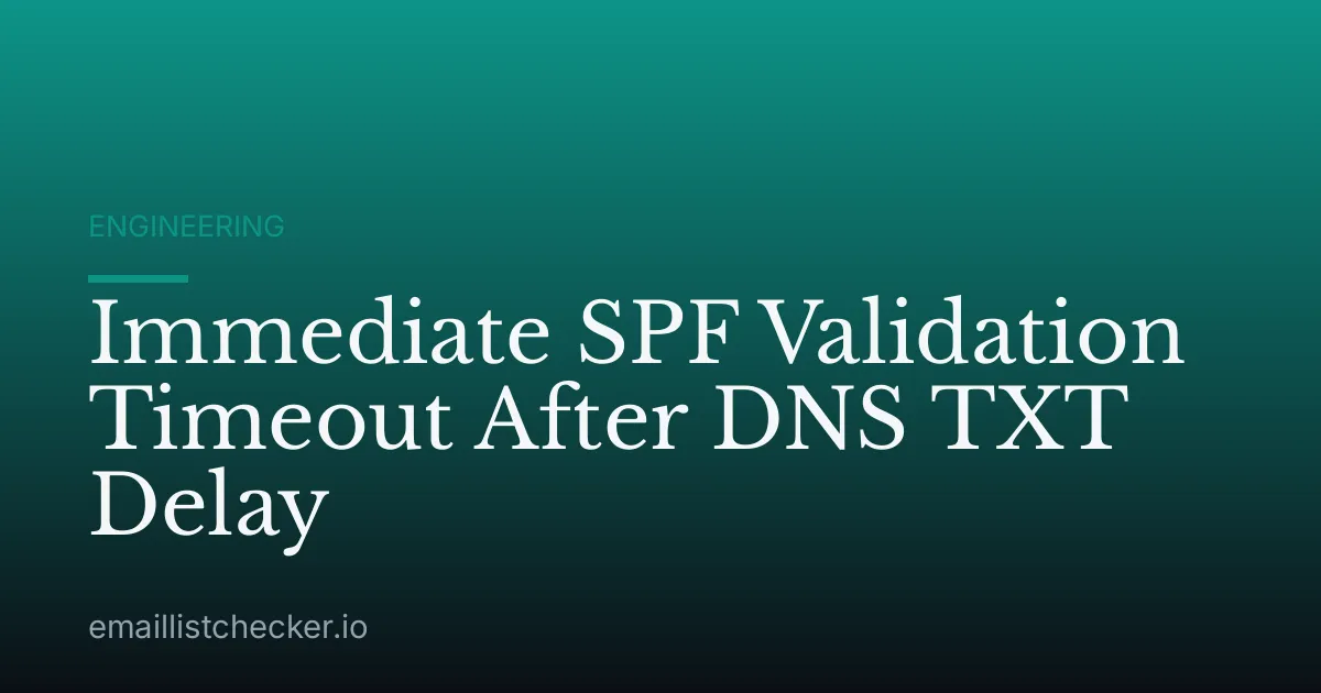 Immediate SPF Validation Timeout After DNS TXT Delay