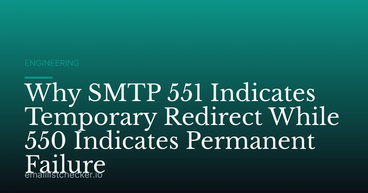 Why SMTP 551 Indicates Temporary Redirect While 550 Indicates Permanent Failure