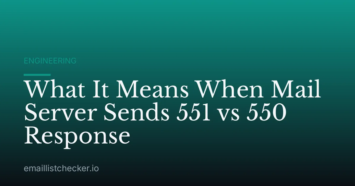 What It Means When Mail Server Sends 551 vs 550 Response