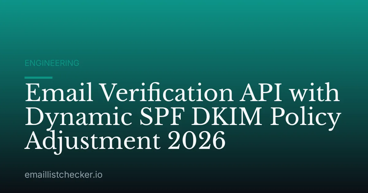 Email Verification API with Dynamic SPF DKIM Policy Adjustment 2026