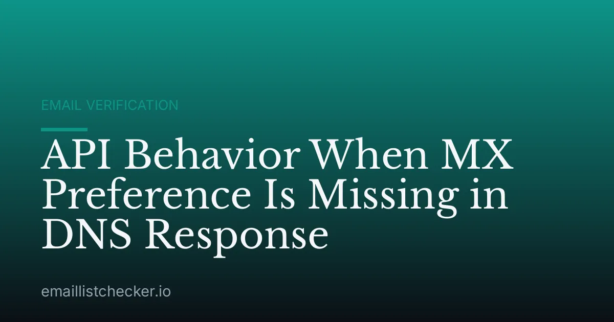 API Behavior When MX Preference Is Missing in DNS Response