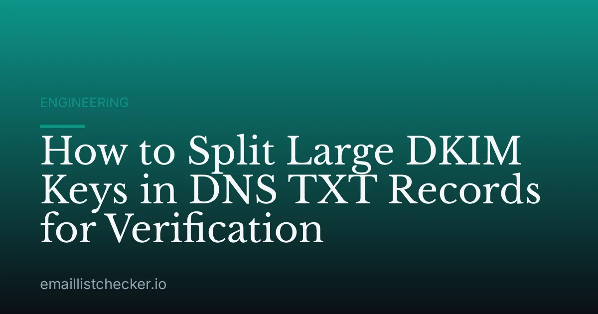 How to Split Large DKIM Keys in DNS TXT Records for Verification