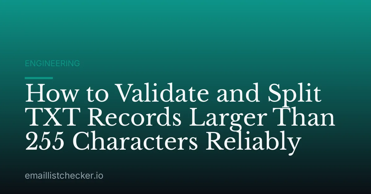 How to Validate and Split TXT Records Larger Than 255 Characters Reliably