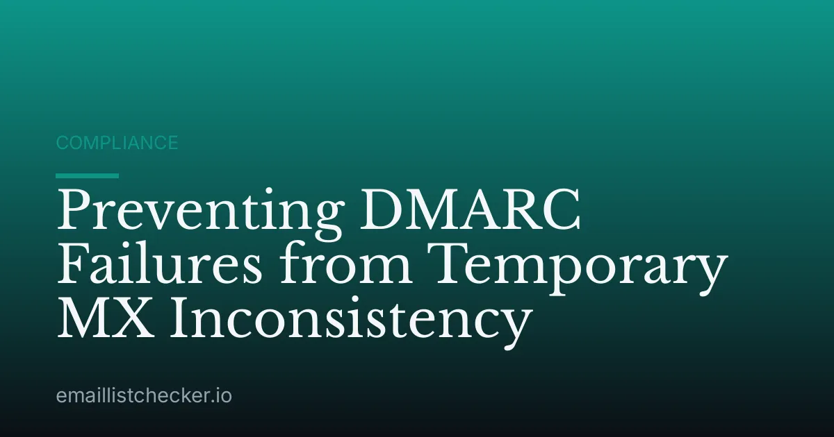 Preventing DMARC Failures from Temporary MX Inconsistency
