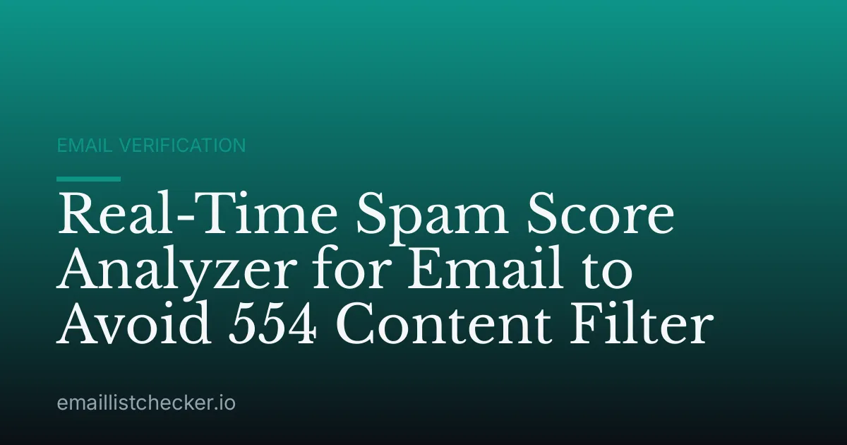 Real-Time Spam Score Analyzer for Email to Avoid 554 Content Filter