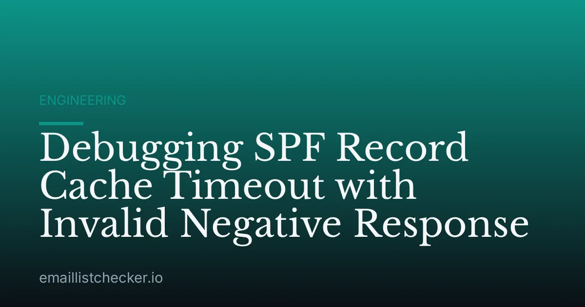 Debugging SPF Record Cache Timeout with Invalid Negative Response