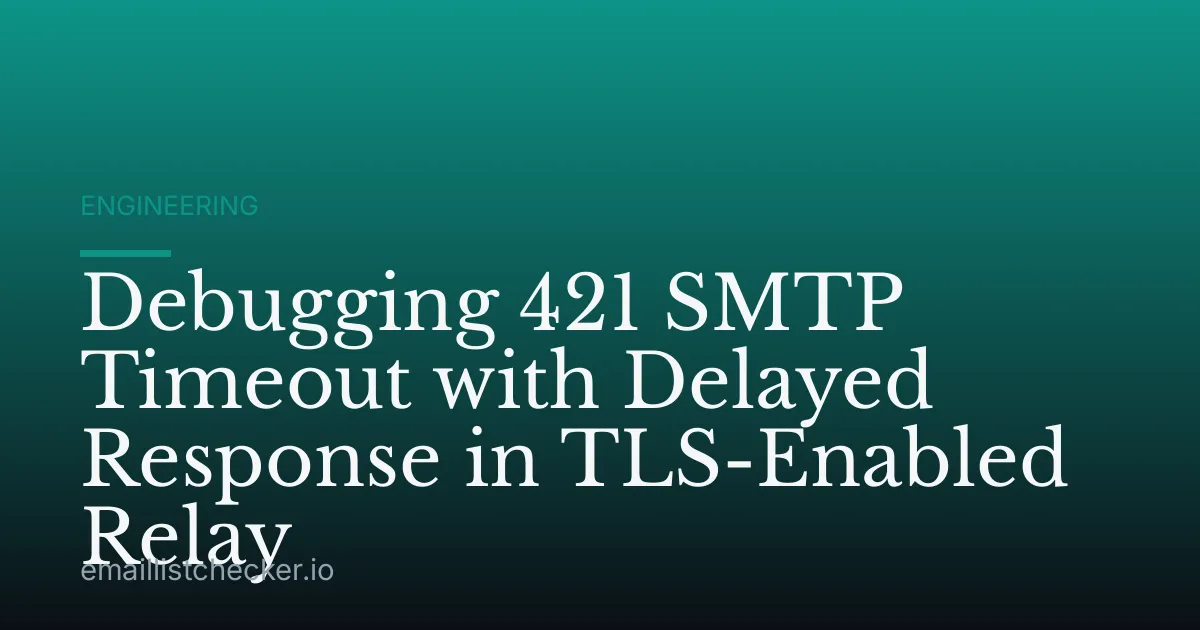 Debugging 421 SMTP Timeout with Delayed Response in TLS-Enabled Relay