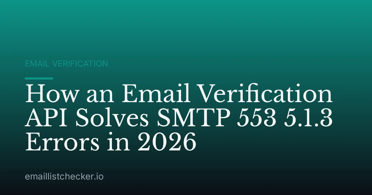 How an Email Verification API Solves SMTP 553 5.1.3 Errors in 2026