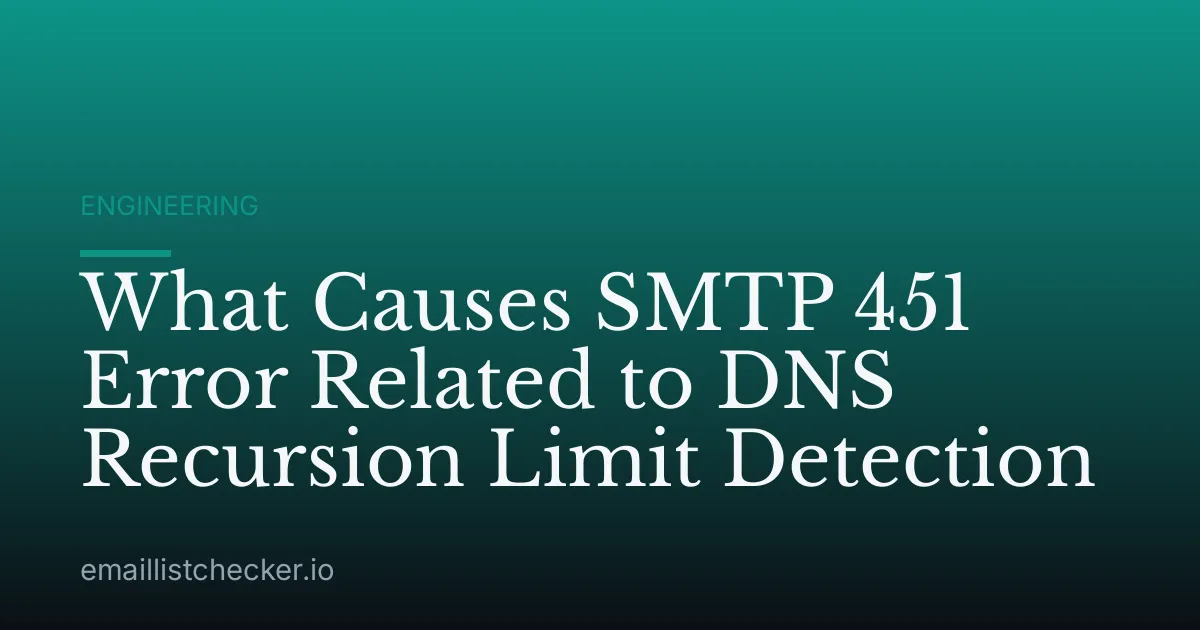 What Causes SMTP 451 Error Related to DNS Recursion Limit Detection