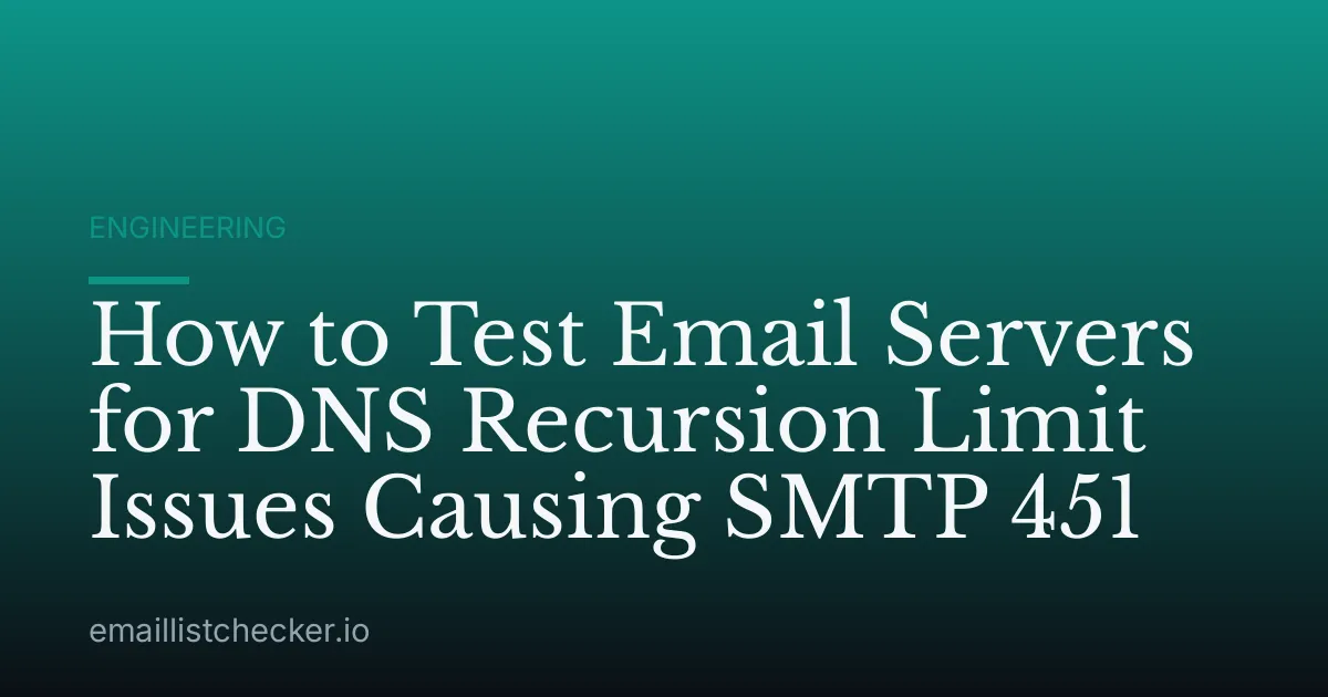 How to Test Email Servers for DNS Recursion Limit Issues Causing SMTP 451