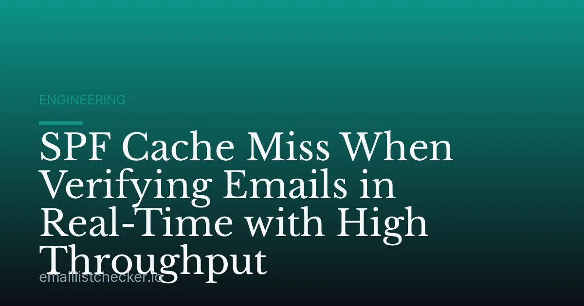 SPF Cache Miss When Verifying Emails in Real-Time with High Throughput
