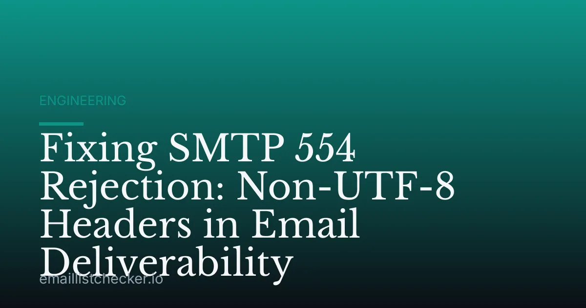 Fixing SMTP 554 Rejection: Non-UTF-8 Headers in Email Deliverability