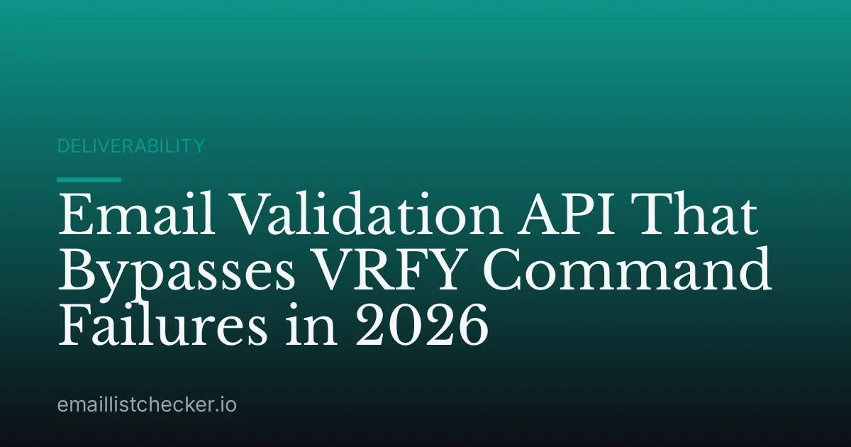 Email Validation API That Bypasses VRFY Command Failures in 2026