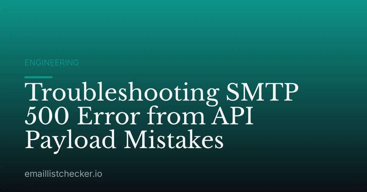 Troubleshooting SMTP 500 Error from API Payload Mistakes